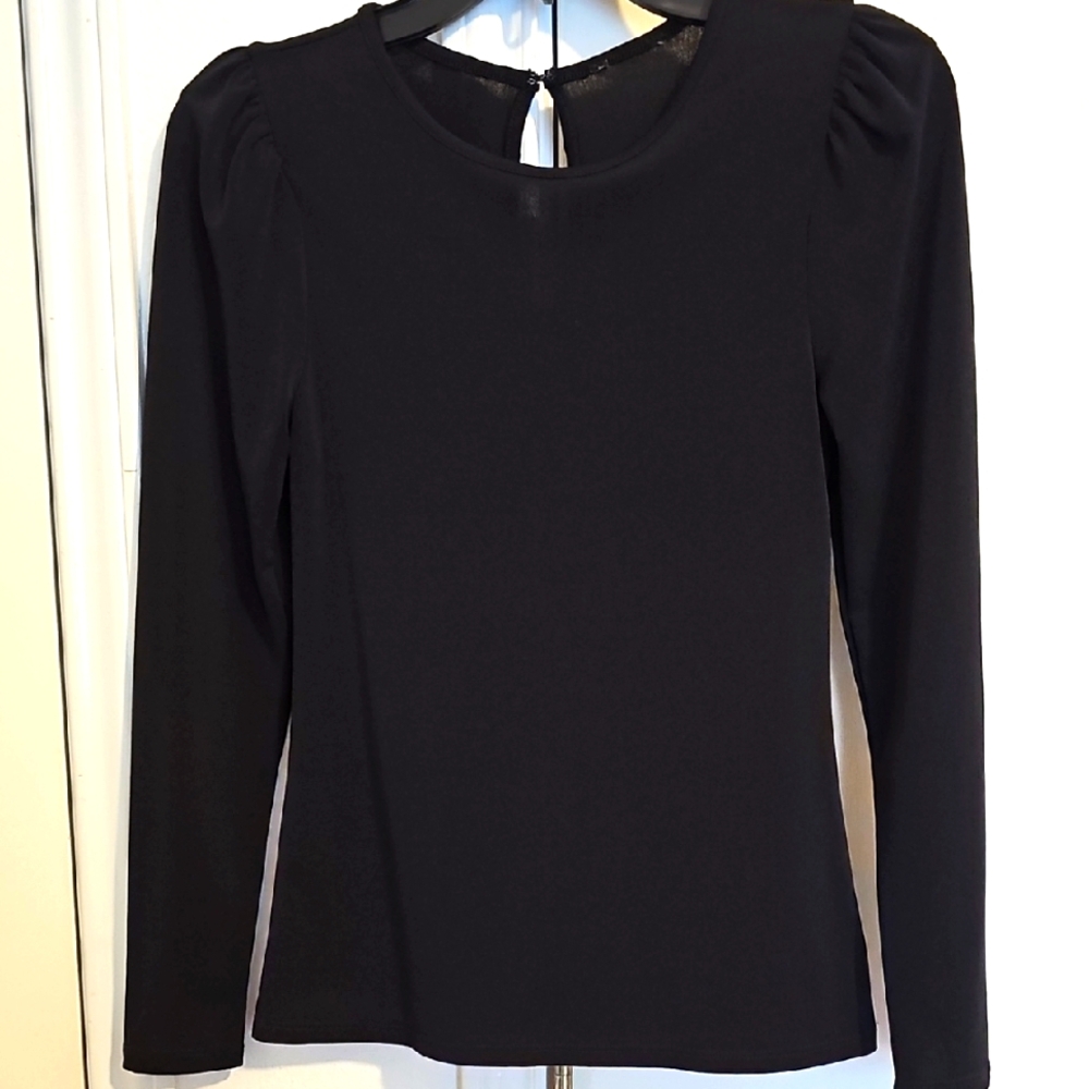 Elegant Black Long Sleeve Women's Top